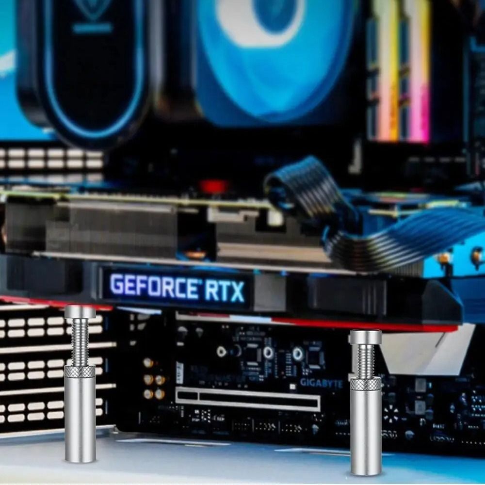 Vertical Gpu Bracket - 調整可能なアルミニウム製グラフィックカードホルダー伸縮式回転垂直GPUブラケット27-120mmブラックシルバーサポートスタンド
