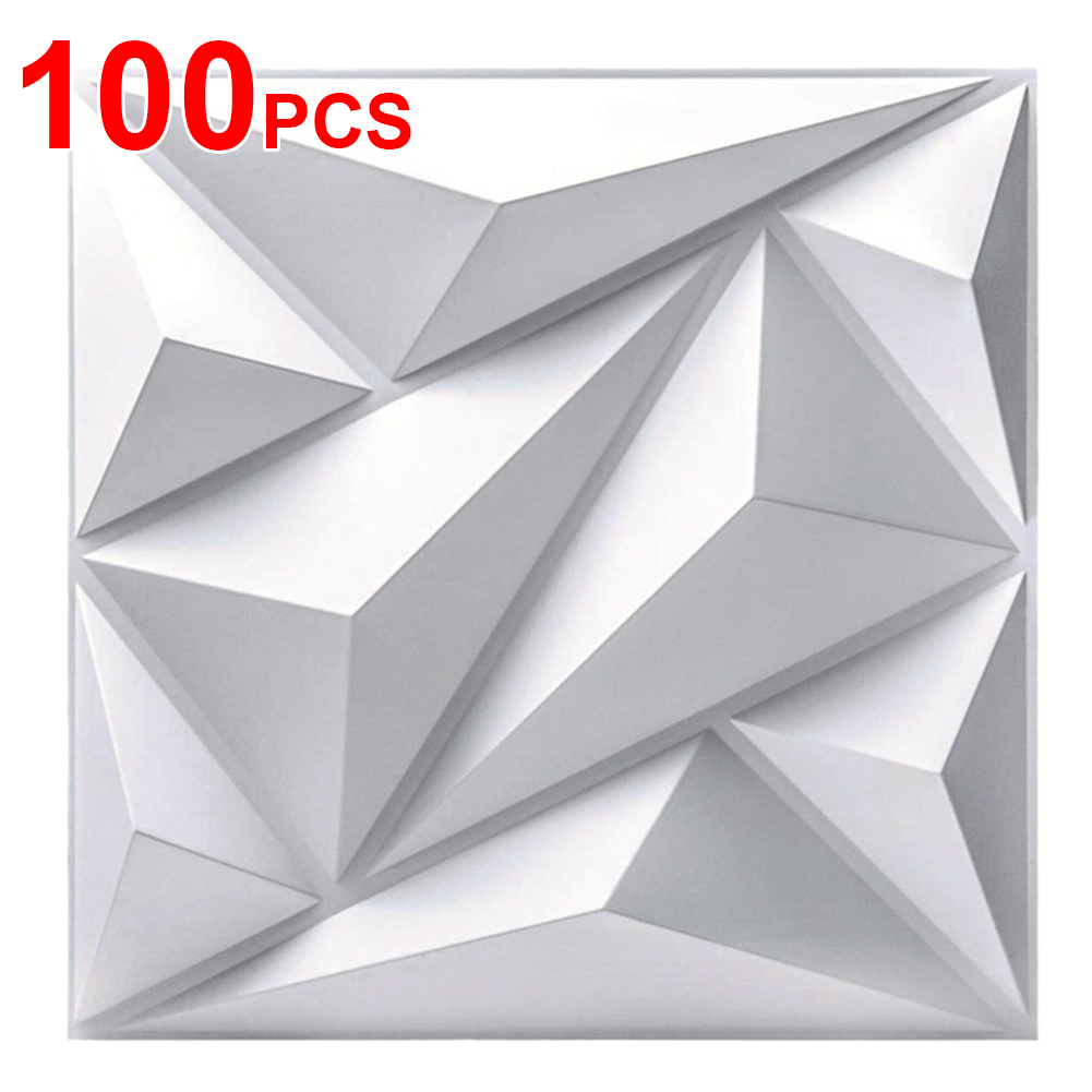 Gaming Accessories For Room - 50/100枚入り 3Dウォールパネル ダイヤモンド 30x30cm ダイヤモンドデザインの3Dウォールパネル リビングルーム、ゲームルーム、テレビ背景用3D壁紙