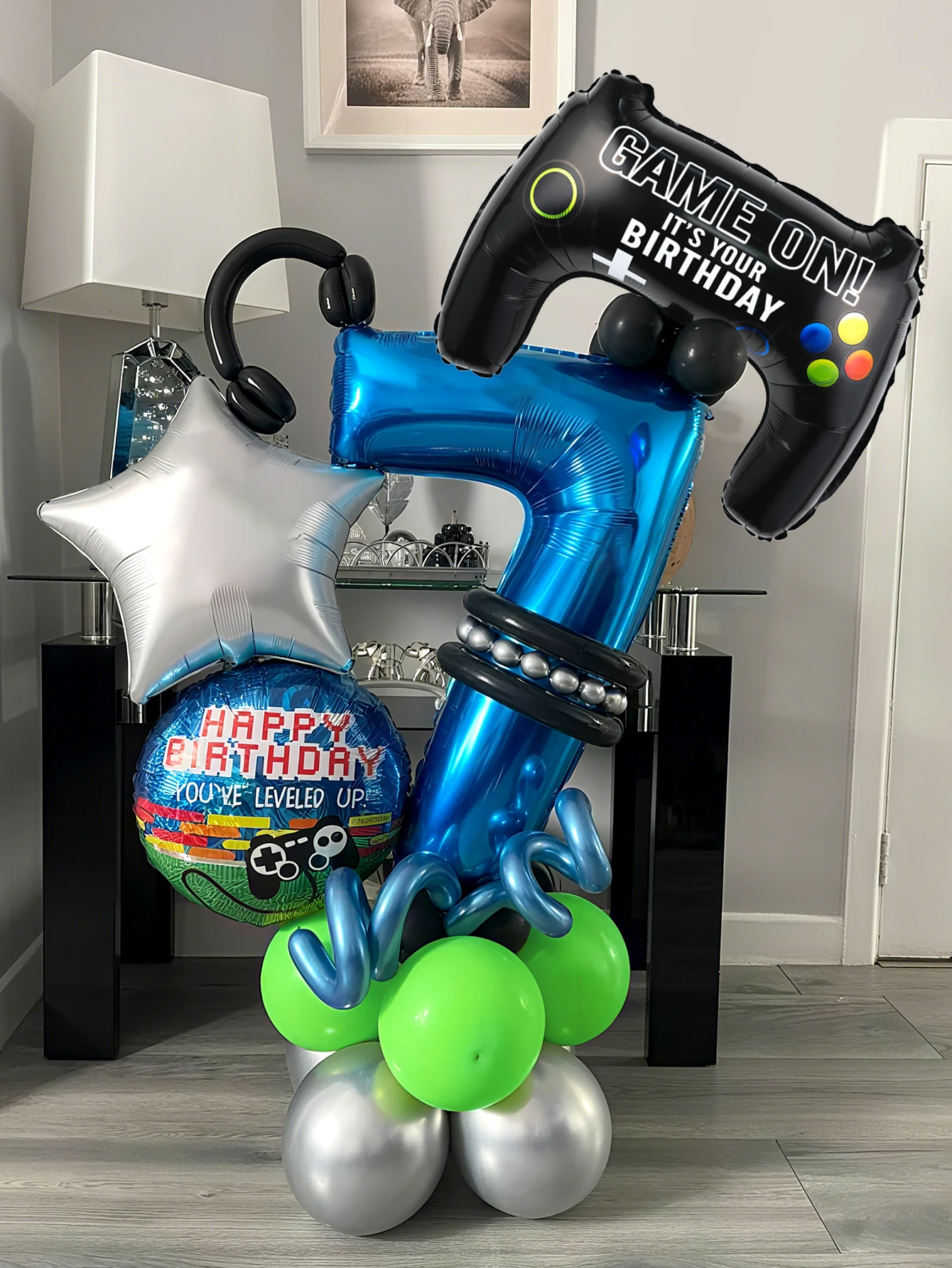 Gaming Accessories For Room - 32個入りゲームテーマ誕生日ナンバーバルーンキット、ゲーマーバルーン、ゲームオンパーティー、男の子の誕生日祝いデコレーション