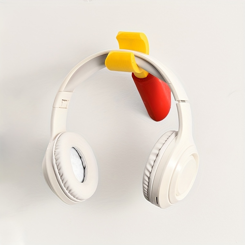 Gaming Headphone Accessories - かわいいアヒルの口型クランプ式粘着ヘッドホン壁掛けフック、穴あけ不要の漫画風アヒル型ゲーミングヘッドセットマウント、パンチフリーABSオーディオアクセサリー収納ホルダー、デスクゲームルーム用、卸売販売