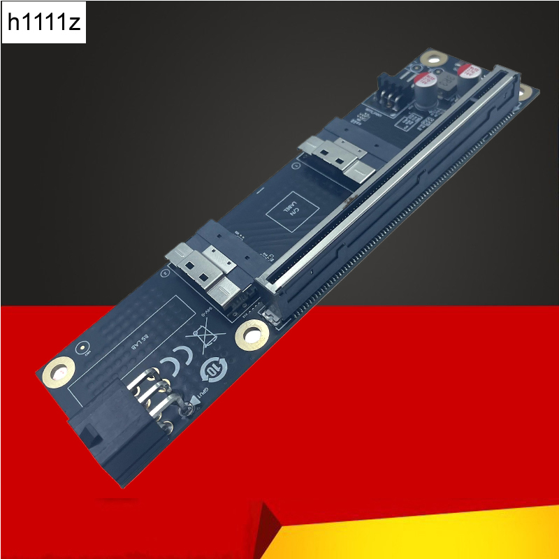 Vertical Gpu Bracket - 新型2ポートSlimSAS 8i x2 - PCIe5.0 x16スロットアダプターカード