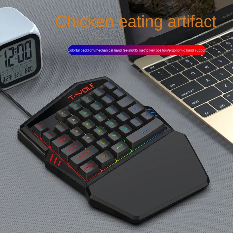 T-wolf-tf900片手キーボードセット、鶏と食事のため - Gaming Hand Accessories のレビューと価格