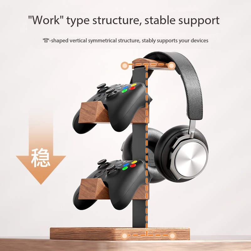 木製壁掛け棚 コントローラーホルダーとヘッドセットスタンド付 - Gaming Accessories Wall Mount のレビューと価格