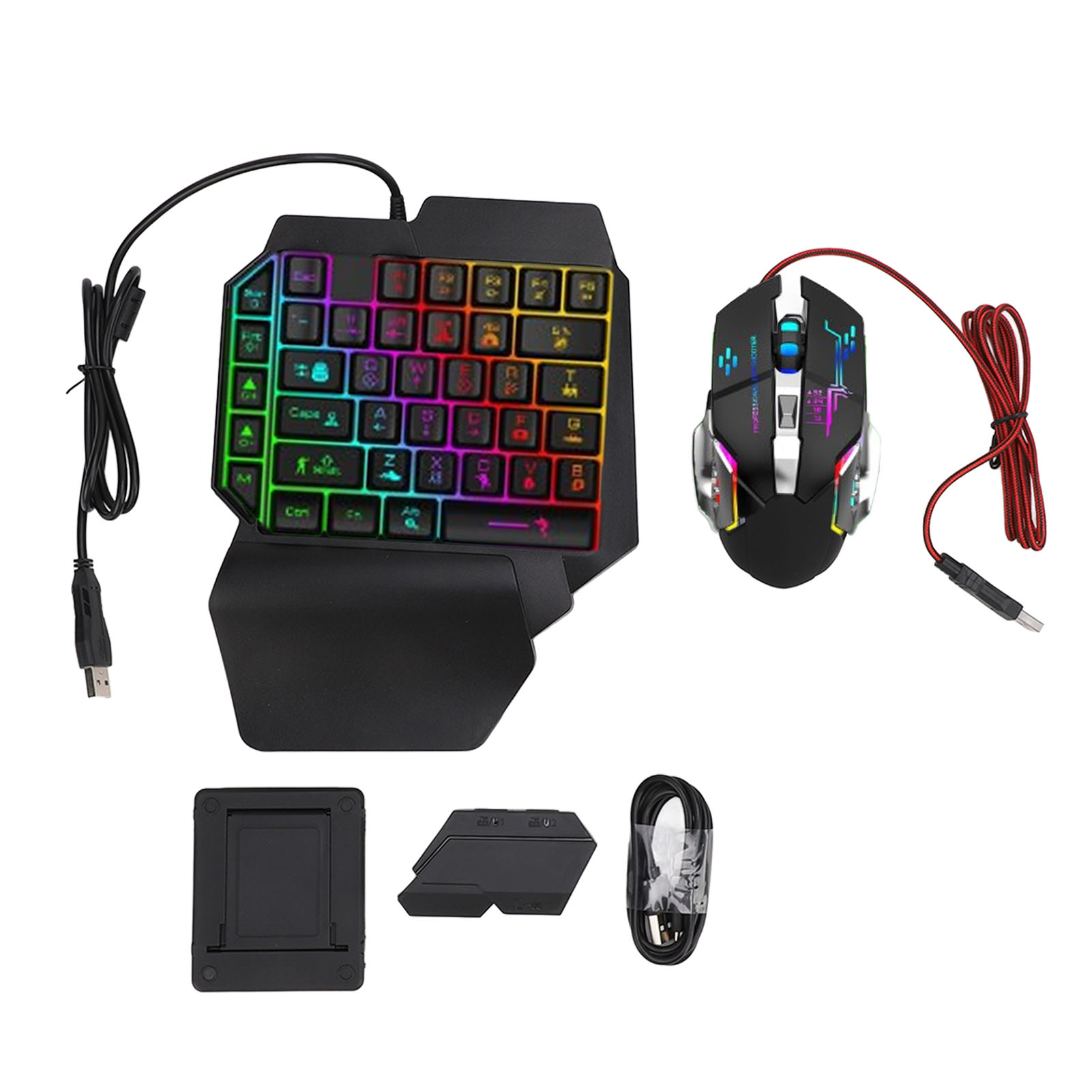 キーボード マウス コンバーター セット 応答性の高い片手キ - Gaming Hand Accessories のレビューと価格